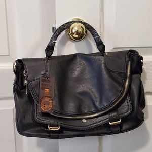 NEW Modcloth Foldover Satchel in Black
